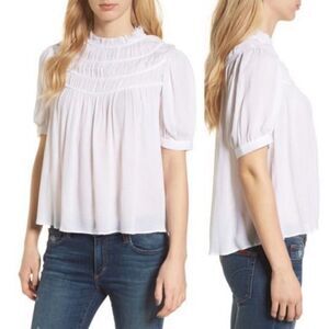 Hinge Rouched Puff Sleeve Top Size Small